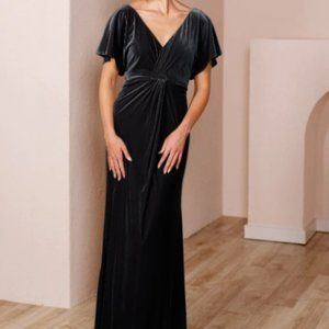 Revelry Gwen Bridesmaids Dress Black Velvet